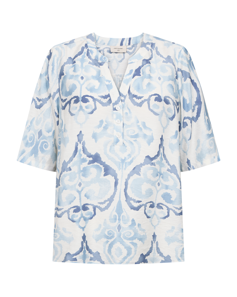 FQESVESPA-BLOUSE - CHAMBRAY BLUE W STAR OFF-WHITE