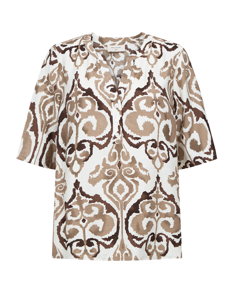FQESVESPA-BLUSE – DESERT TAUPE MIT STERN OFF-WHITE