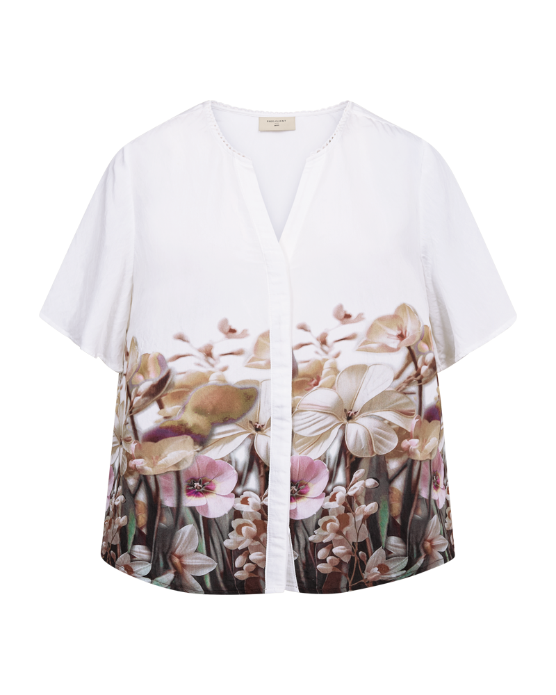Freequent - FQMAISE-BLOUSE - Brilliant White w. Silver Mink