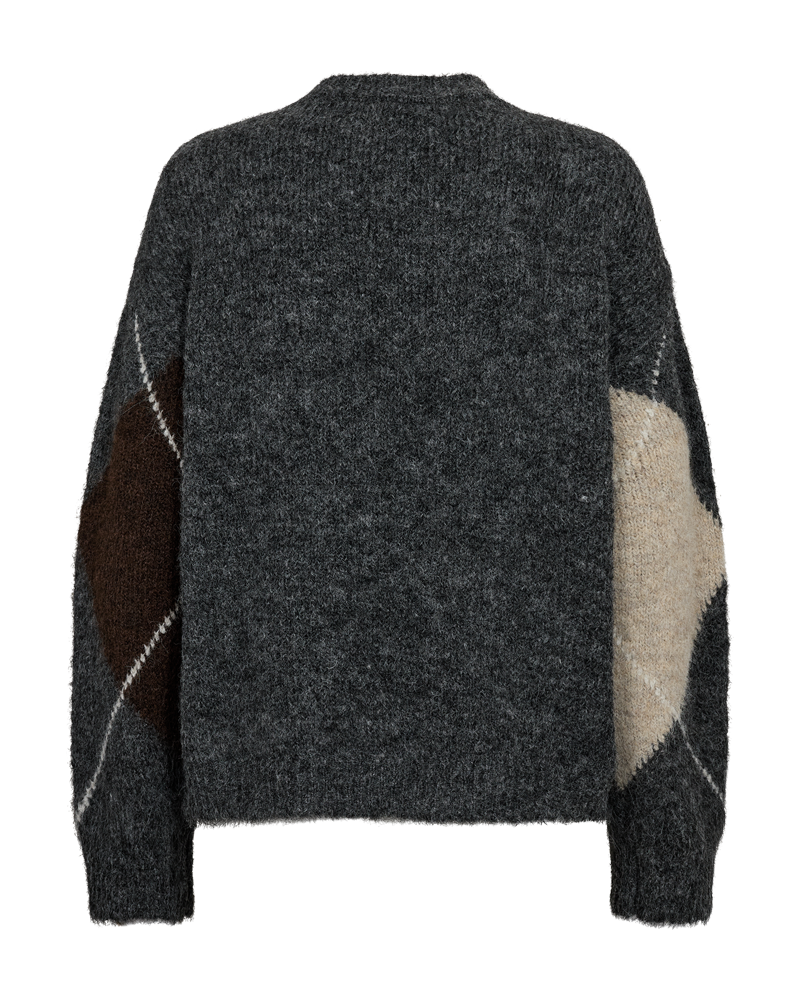 Freequent - FQGRSLULU-PULLOVER - Dark Grey Ml w. Oyster Grey Ml