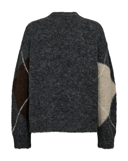 Freequent - FQGRSLULU-PULLOVER - Dark Grey Ml w. Oyster Grey Ml