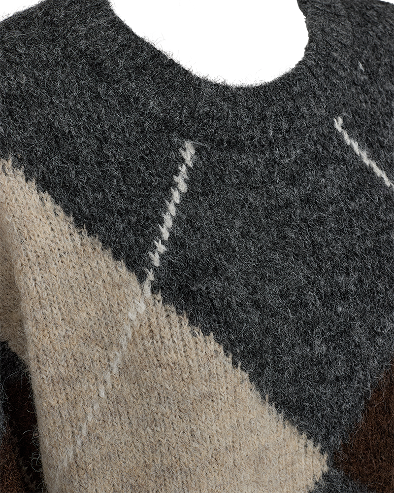 Freequent - FQGRSLULU-PULLOVER - Dark Grey Ml w. Oyster Grey Ml
