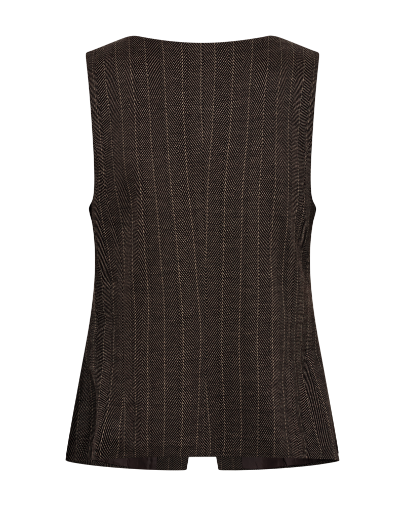 Freequent - FQBONNIE-WAISTCOAT - Desert Taupe w. Black