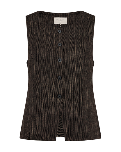 Freequent - FQBONNIE-WAISTCOAT - Desert Taupe w. Black