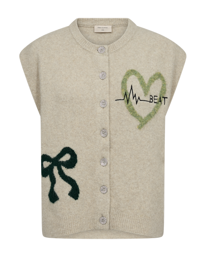Freequent - FQNOMAS-VEST - Oyster Gr Ml w Deep Forest Ml
