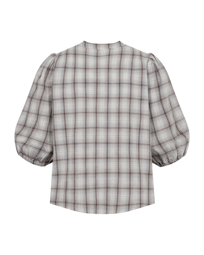 Freequent - FQMIKA-BLOUSE - STAR OFF-WHITE W. BABY BLUE