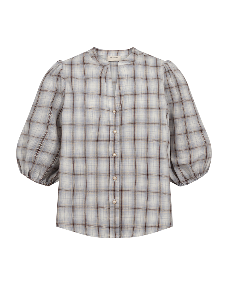 Freequent - FQMIKA-BLOUSE - STAR OFF-WHITE W. BABY BLUE