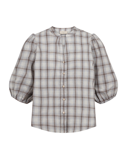 Freequent - FQMIKA-BLOUSE - STAR OFF-WHITE W. BABY BLUE