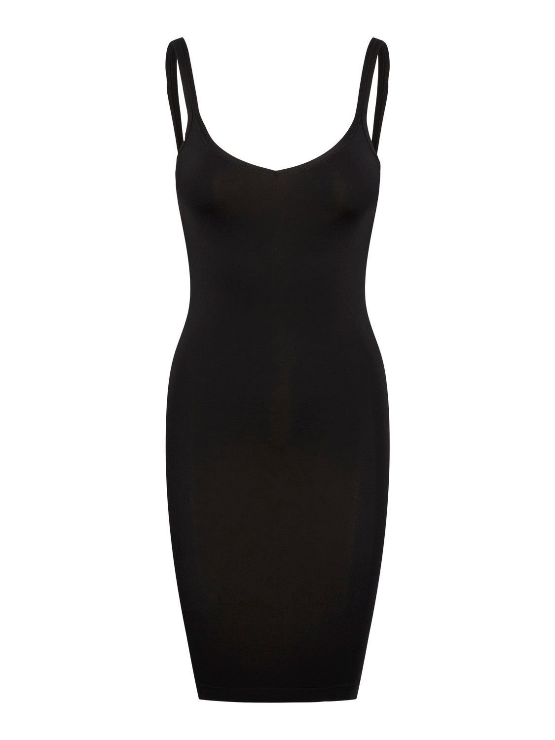 Pieces kort tætsiddende sort kjole tynde stropper PCBALLROOM LONG SINGLET NOOS BC Black forfra