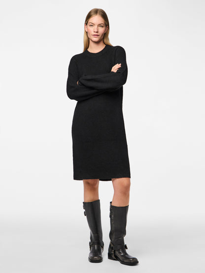 PIECES PCELLEN LS O-NECK KNIT DRESS | Black
