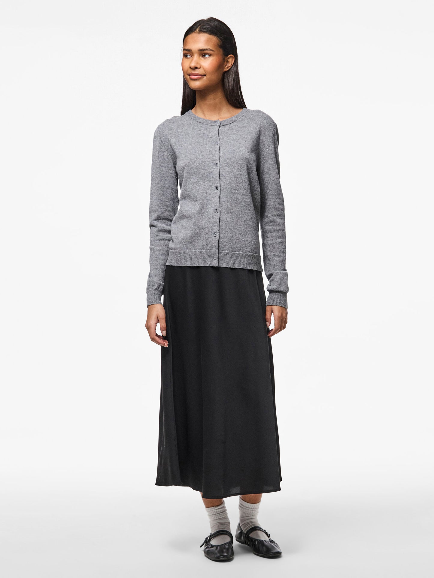 PIECES Medium PCNORA Cardigan | Grey Melange