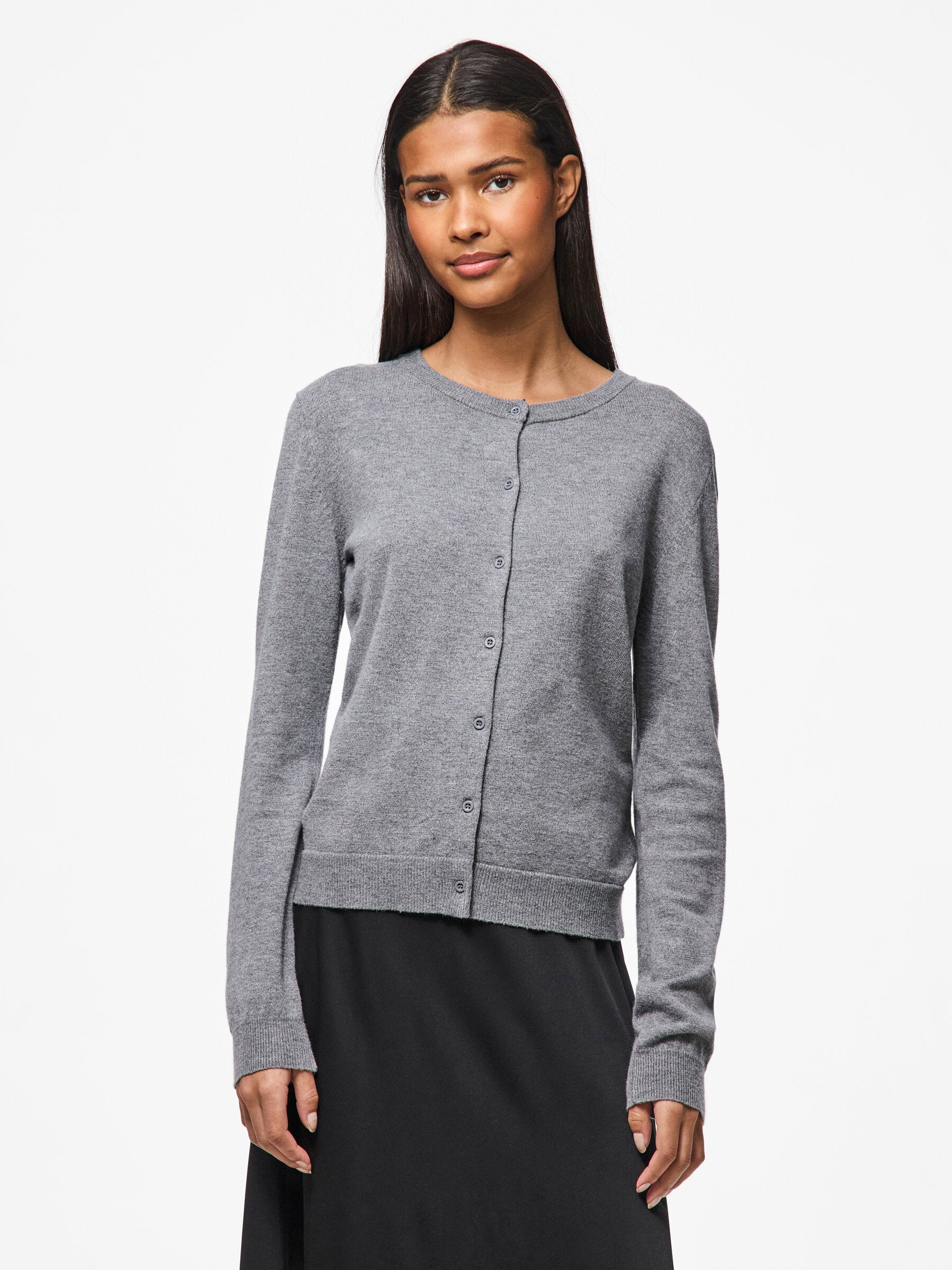 PIECES Medium PCNORA Cardigan | Grey Melange