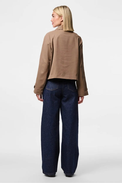 PIECES PCSCARLETT LS SHORT TRENCHCOAT | Brown Lentil