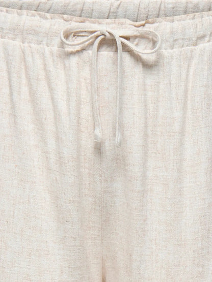 ONLY Carmakoma CARSIESTA HW PULL-UP LINEN PANT | Moonbeam