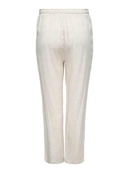 ONLY Carmakoma CARSIESTA HW PULL-UP LINEN PANT | Moonbeam