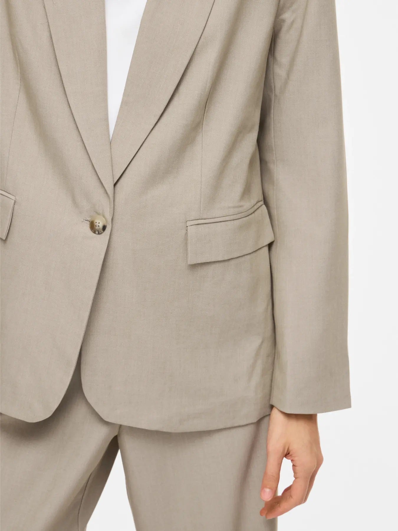 VILA SIFFE L/S BLAZER - NOOS - Seneca Rock MELANGE