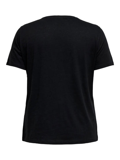 sort t-shirt med print. ONLY Carmakoma CARKITA Tee Black cherry bow
