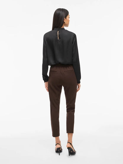 VILA VIVARONE HW SLIM PANT | Coffee Bean