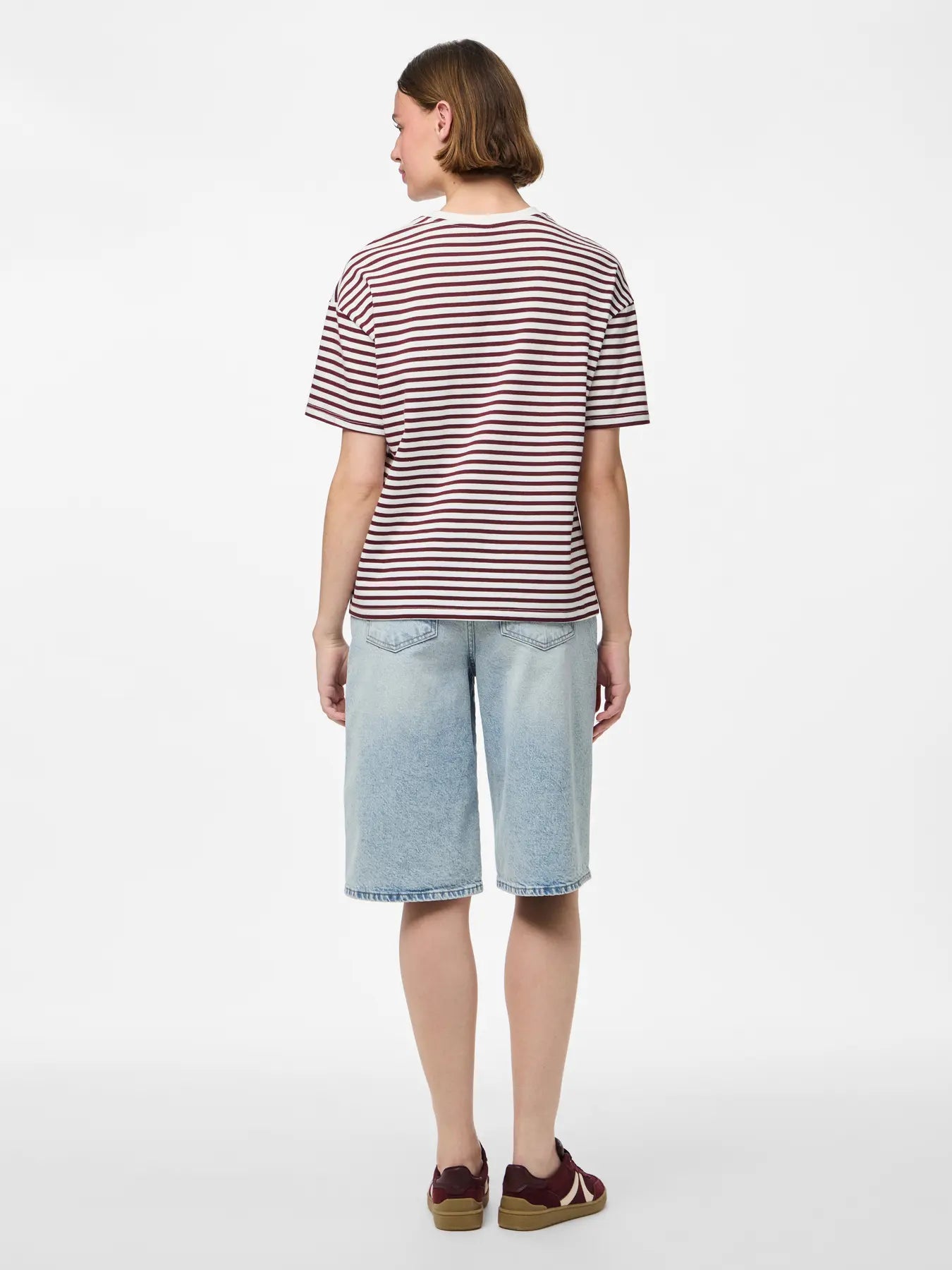 PIECES PCSADIE 2/4 TEE JRS | Cloud Dancer Tawney port