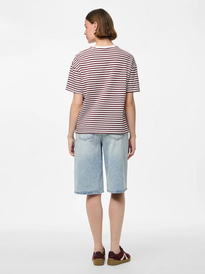 PIECES PCSADIE 2/4 TEE JRS | Cloud Dancer Tawney port