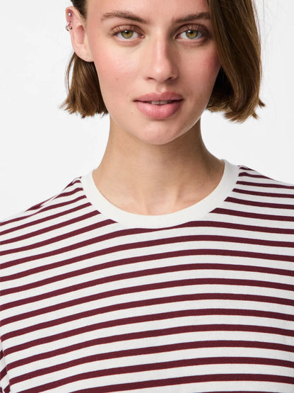 PIECES PCSADIE 2/4 TEE JRS | Cloud Dancer Tawney port