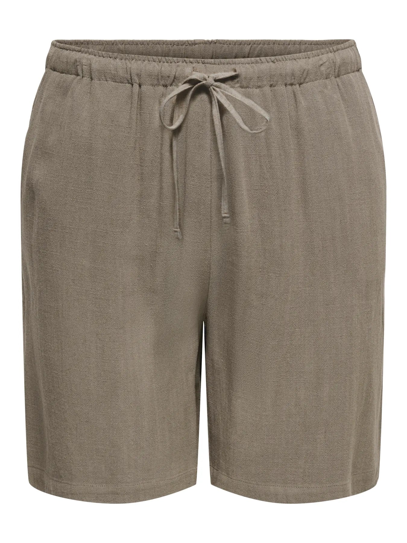 ONLY Carmakoma CARSIESTA PULL-UP LIN SHORTS | Walnut