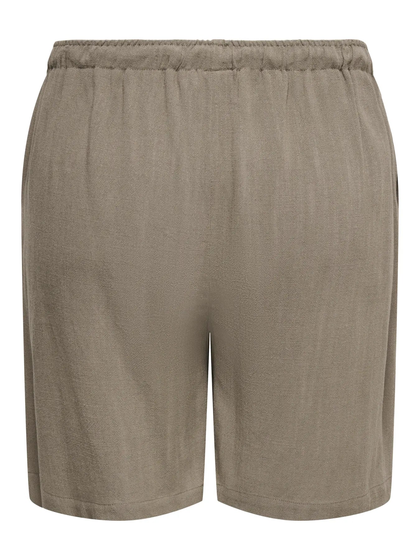 ONLY Carmakoma CARSIESTA PULL-UP LIN SHORTS | Walnut