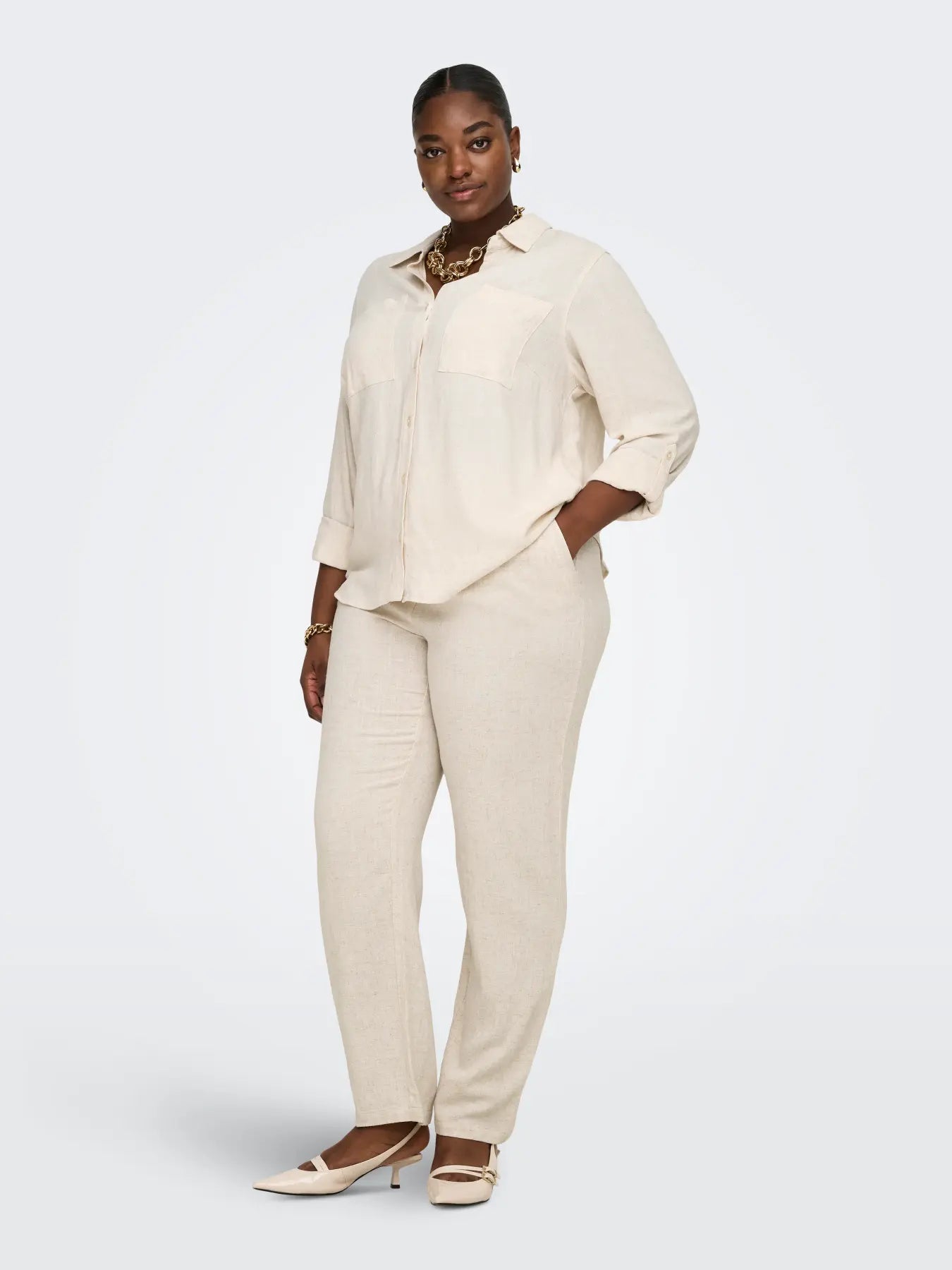 ONLY Carmakoma CARSIESTA YASMIN LS SHIRT | Moonbeam