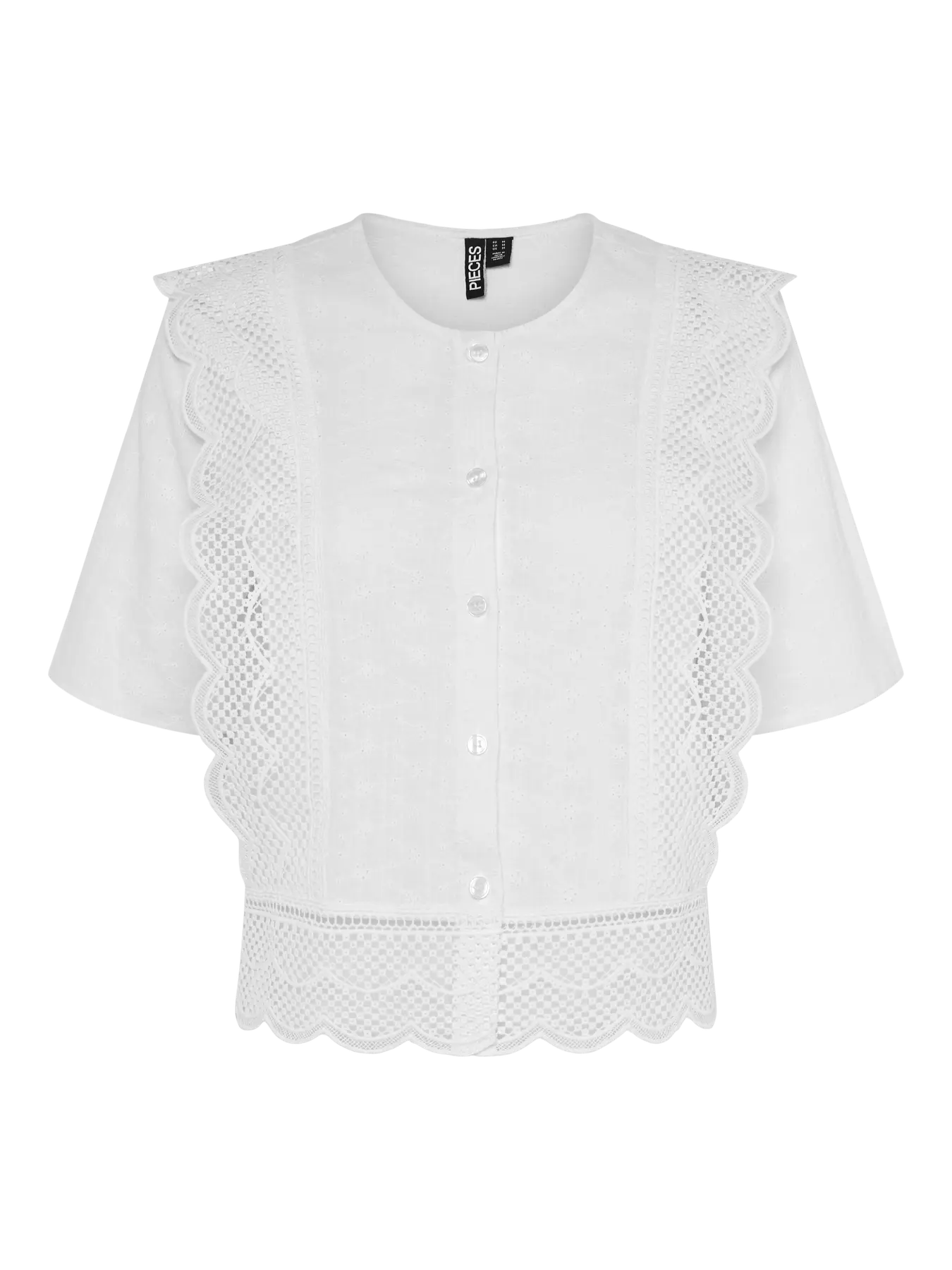 PIECES PCSIMINNA SS TOP WVN | Cloud Dancer