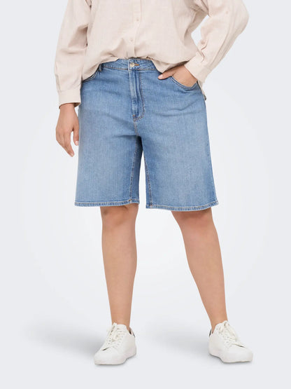 ONLY CARSONNY HW WIDE DNM SHORTS - Light Blue Denim