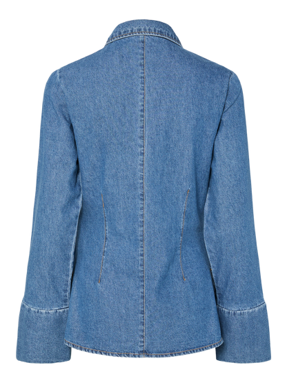 PIECES PCSVEA LS Denim shirt | Medium Blue Denim
