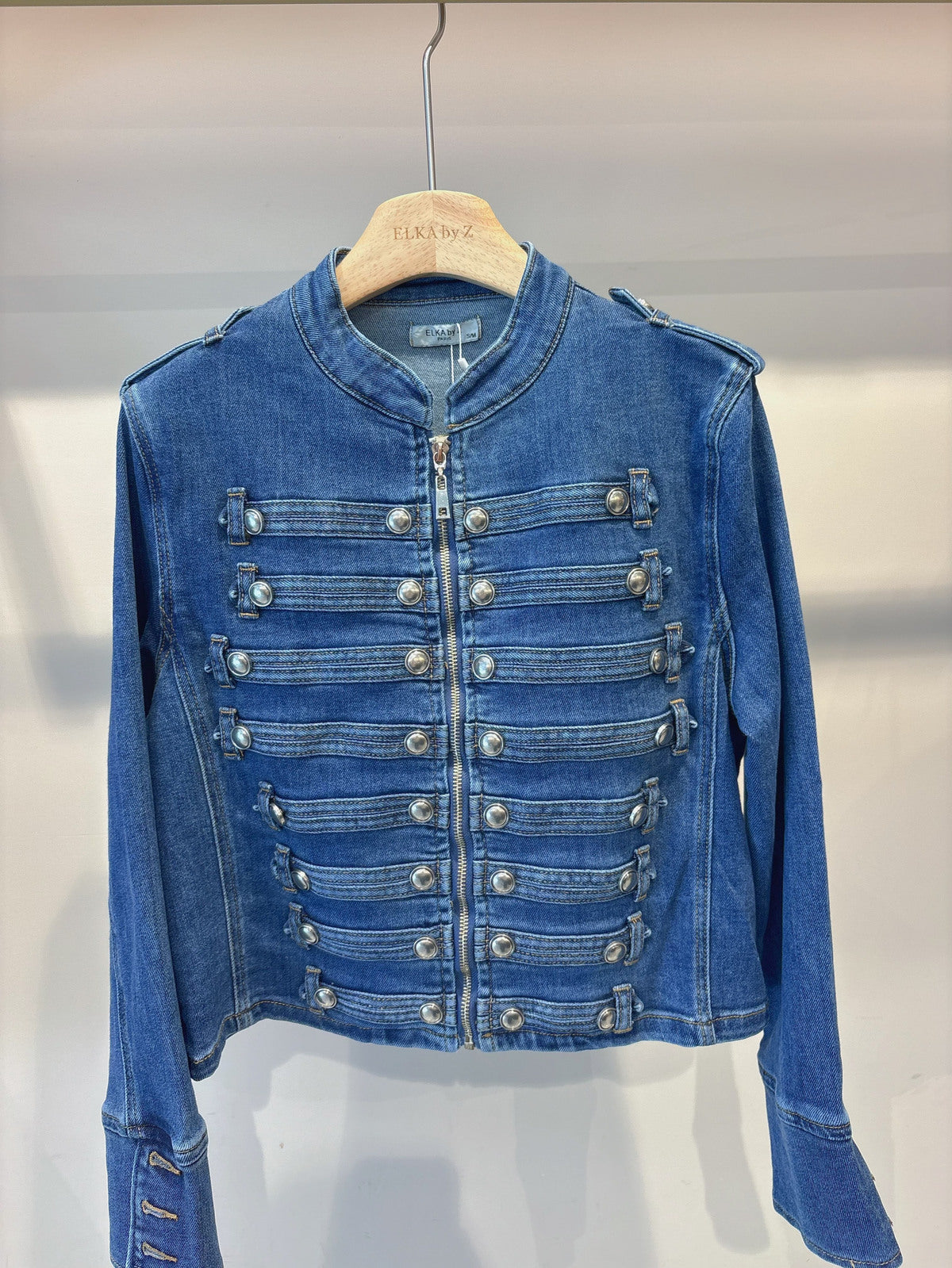 MIND by lene denim uniforms jakke medium blue