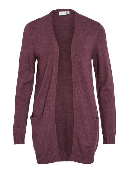 VILA VIRIL OPEN cardican  | Fig dark melange