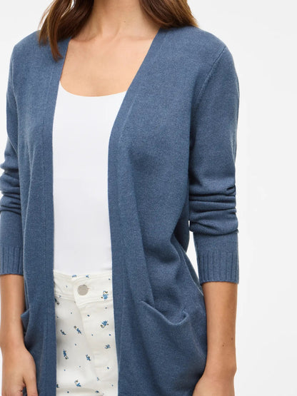 VILA VIRIL OPEN cardican  | Vintage Indigo dark melange
