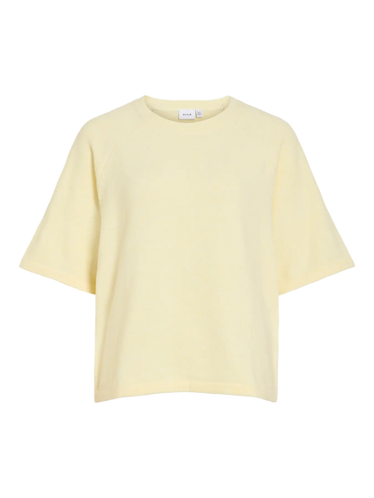 VILIGA 2/4 O-NECK KNIT TOP - NOOS - Yellow