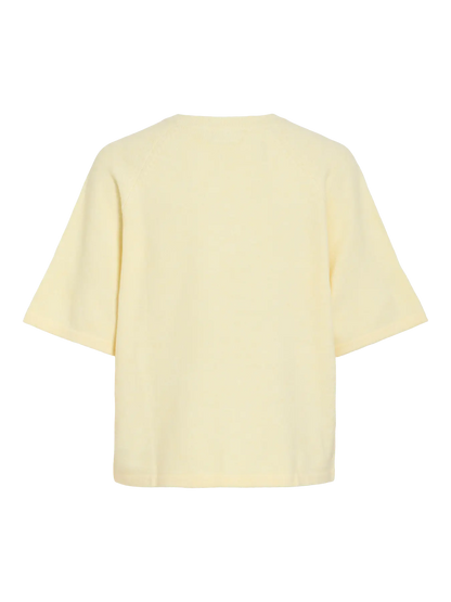 VILIGA 2/4 O-NECK KNIT TOP - NOOS - Yellow