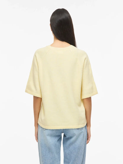 VILIGA 2/4 O-NECK KNIT TOP - NOOS - Yellow