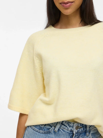 VILIGA 2/4 O-NECK KNIT TOP - NOOS - Yellow