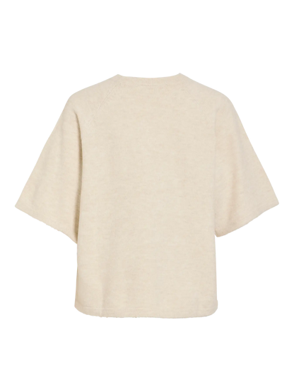 VILIGA 2/4 O-NECK KNIT TOP  - Birch