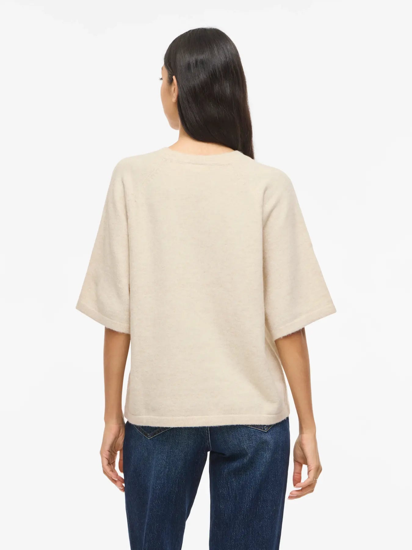 VILIGA 2/4 O-NECK KNIT TOP  - Birch
