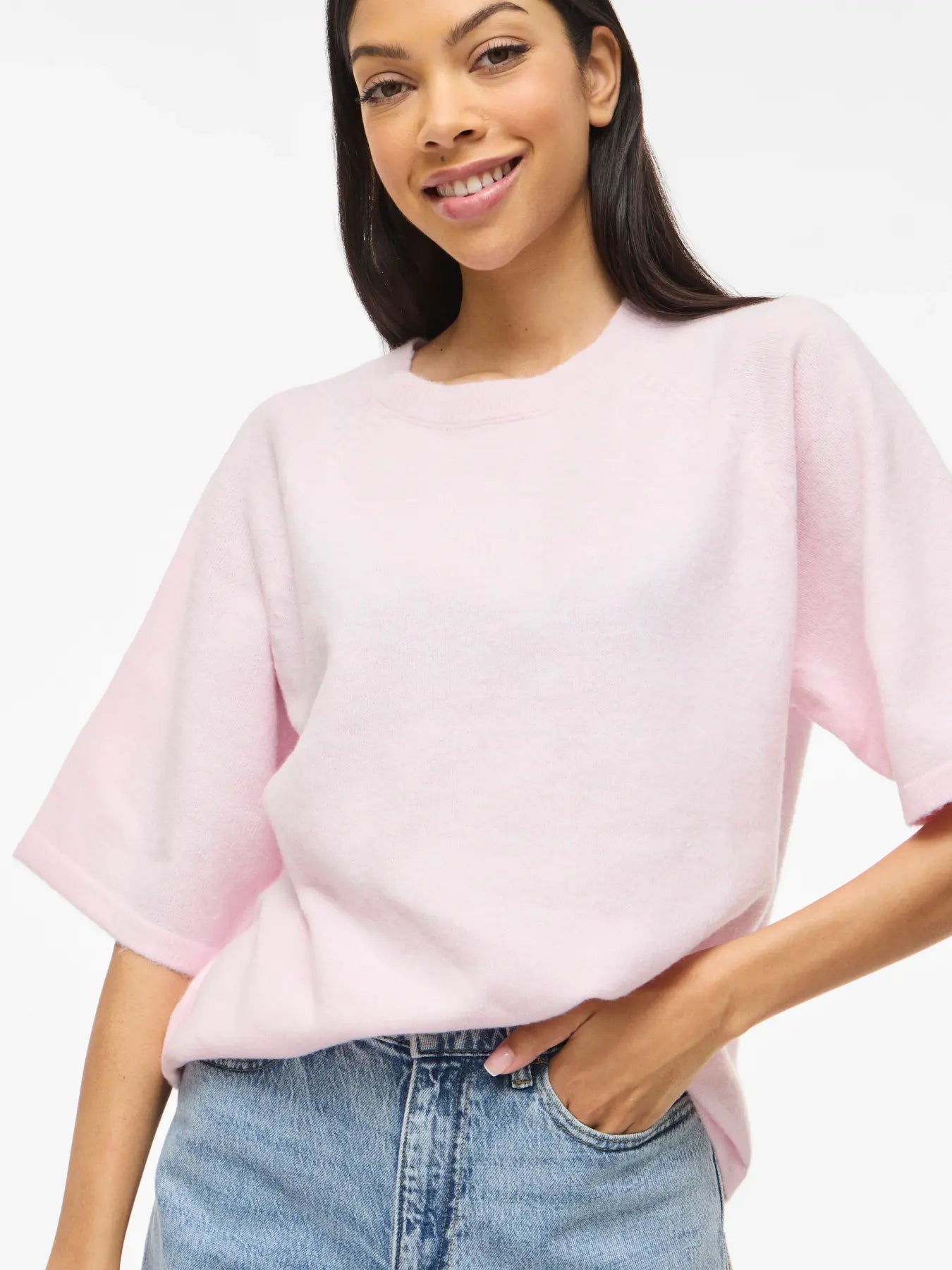 VILIGA 2/4 O-NECK KNIT TOP  - Cherry Blossom