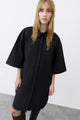 VILARA 3/4 LOOSE SHIRT DRESS - Black