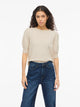 VILA VIRIL KURZÄRMELIGES STRICKTOP | Super Light Neutral