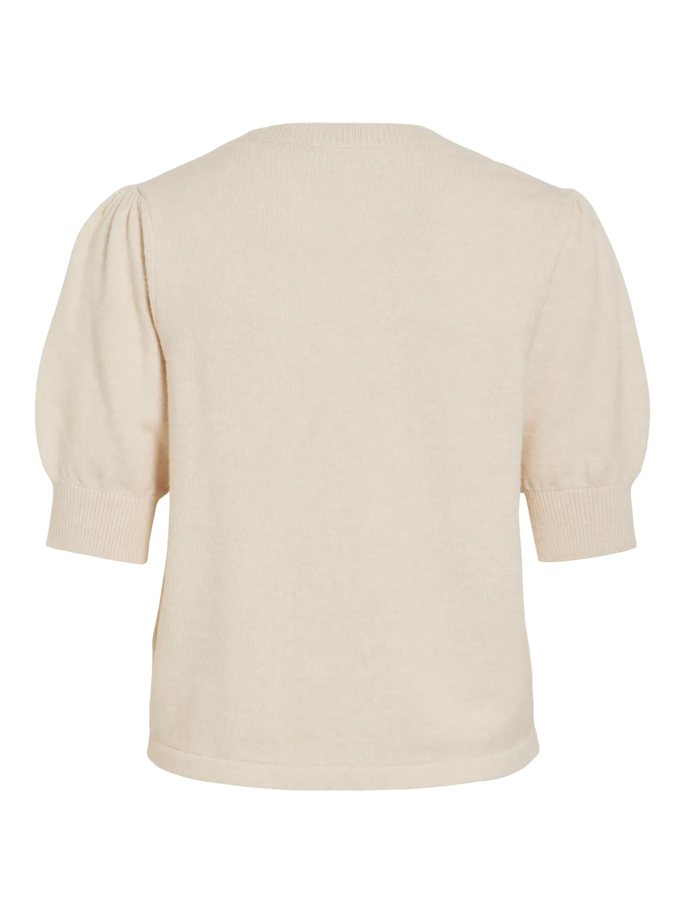 VILA VIRIL KURZÄRMELIGES STRICKTOP | Super Light Neutral