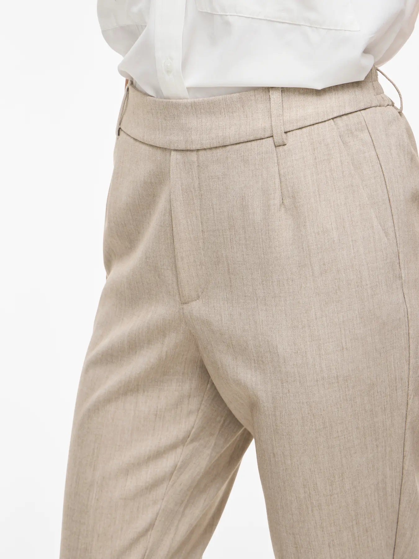 VILA VIVARONE HW SLIM PANT | Natural Melange