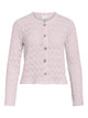 VILA hulmønstret cardigan med knapper – lys rosa