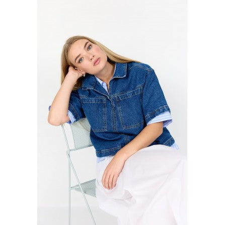 WASABI  wa-caia 12 bluse Medium Blue Denim