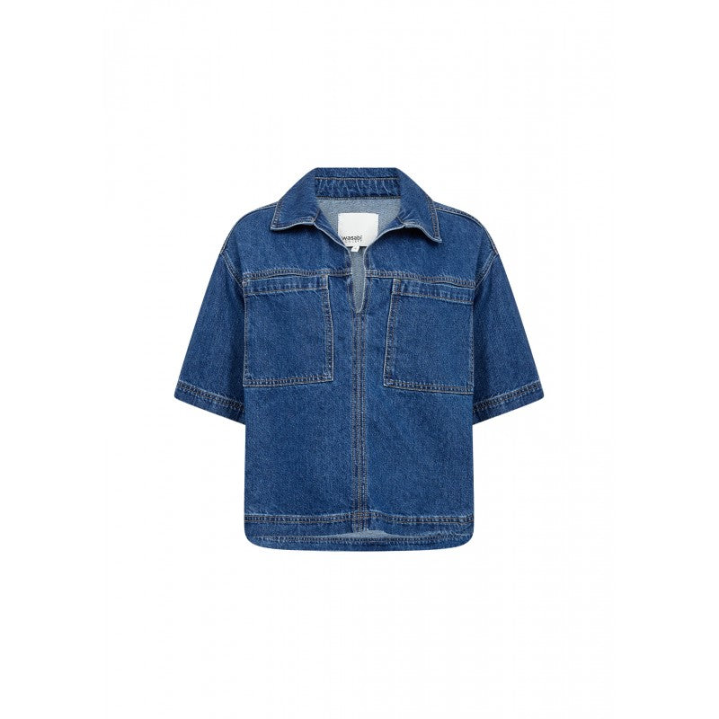 WASABI  wa-caia 12 bluse Medium Blue Denim