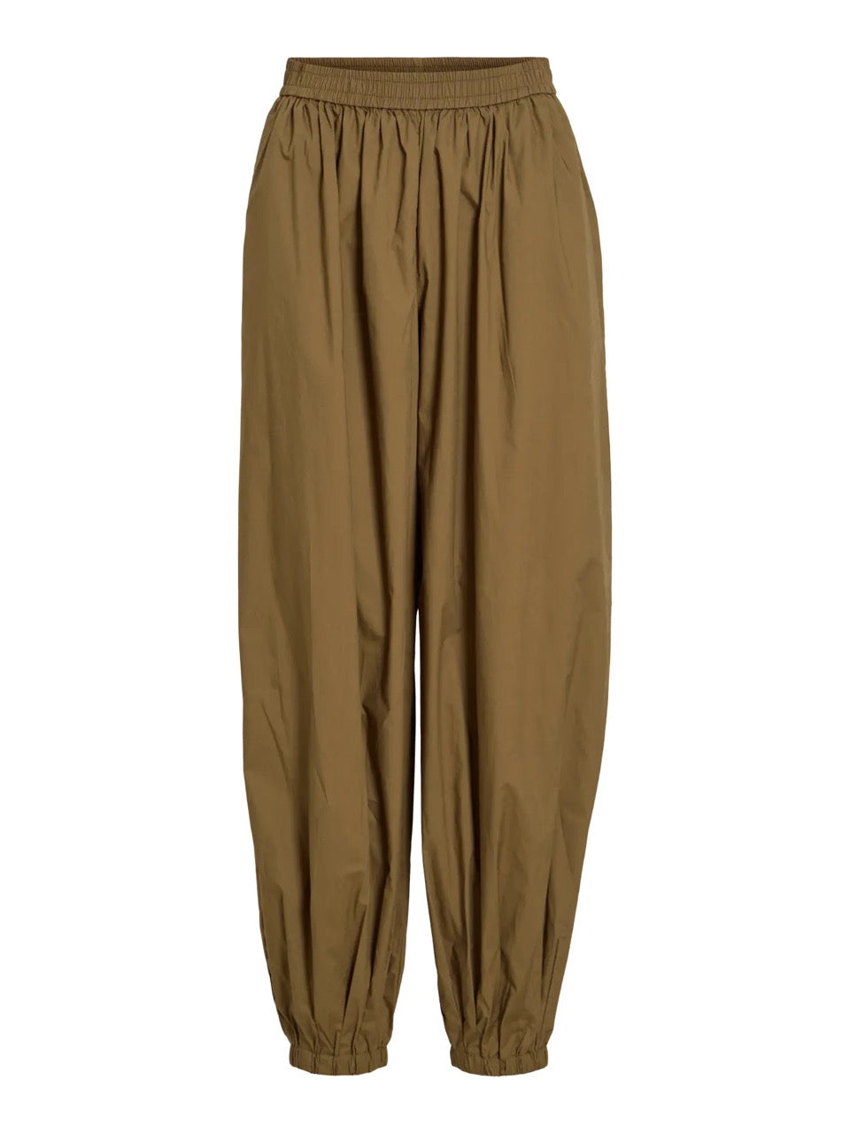 bukser med elastik og volumen VILA VIEMILIE Parachute Pants Dark Olive