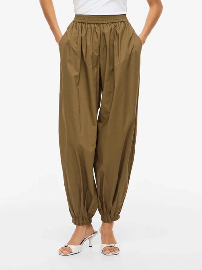 bukser med elastik og volumen VILA VIEMILIE Parachute Pants Dark Olive